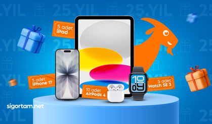 Sigortam.net’ten 25. Yıla Özel 25 Apple Ürünü Hediye