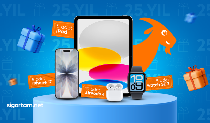 Sigortam.net’ten 25. Yıla Özel 25 Apple Ürünü Hediye