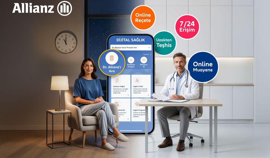 Allianz Türkiye’nin Dr. Allianz çözümü sayesinde  7/24 uzaktan muayene, online teşhis ve e-reçete bir arada!