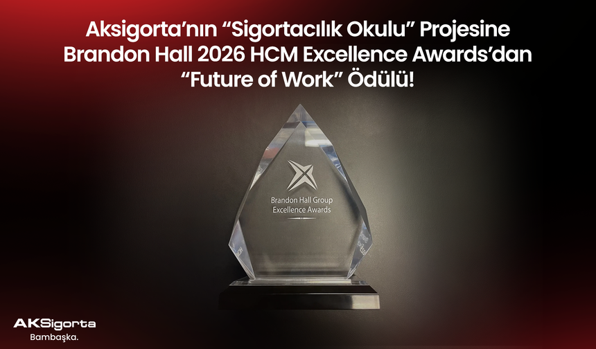 Aksigorta’nın “Sigortacılık Okulu” projesine Brandon Hall 2026 HCM Excellence Awards’dan “Future of Work” ödülü