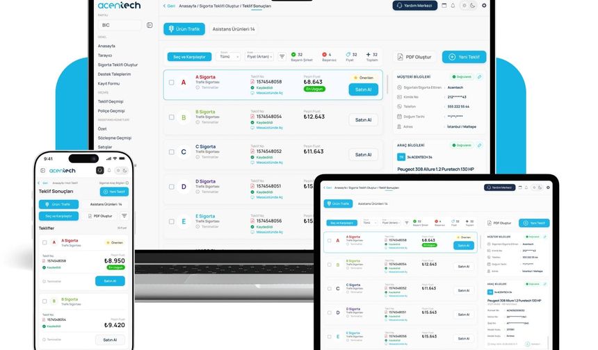Acentech’ten yeni nesil sigorta acenteliği çözümü: İlk fiyat 5. saniyede!